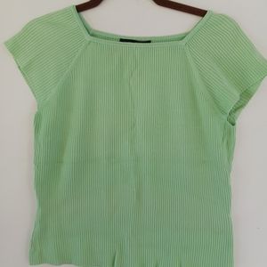 C'estCity Ribbed Square Neckline Short Sleeve Top